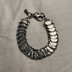 Retired Vintage ‘Simply Sequin’ Silpada Sterling Silver Disc Link Bracelet